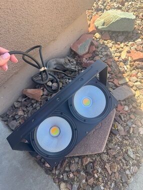 Black Dual-LED Stage/Party Light - Portable LED Strobe Panel